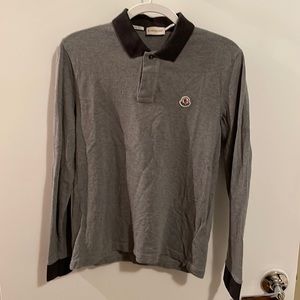 Moncler Gray Long Sleeve Polo